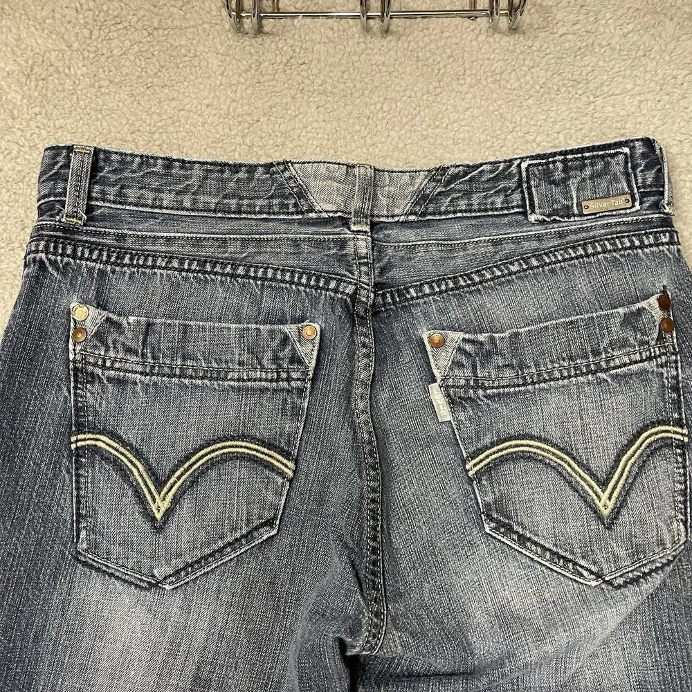 Vintage Levis SilverTab Bootcut Jeans Mens 33x32 Medium Wash Blue Y2K 90s Grunge